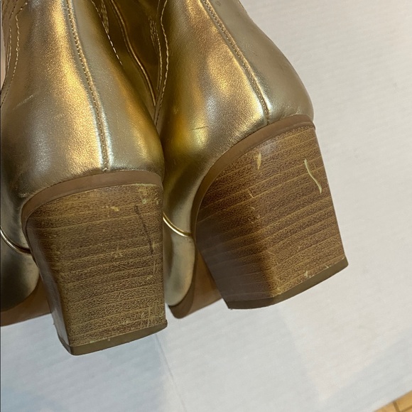 GOLD BLAZING Soda Cowboy Western Stitched Ankle Boots Pointy Toe Booties Size 8 - Picture 12 of 17
